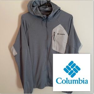 Columbia zip up jacket grey front zip pocket Mens size M